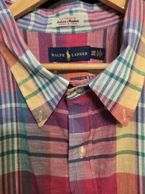 Ralph Lauren Authentic Indian Madras  Multicolor Button-Up Shirt Size 4XB